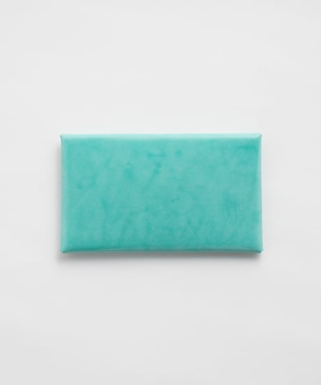 SEAMLESS "WAXED LEATHER" LONG WALLET  ( ICE BLUE  )