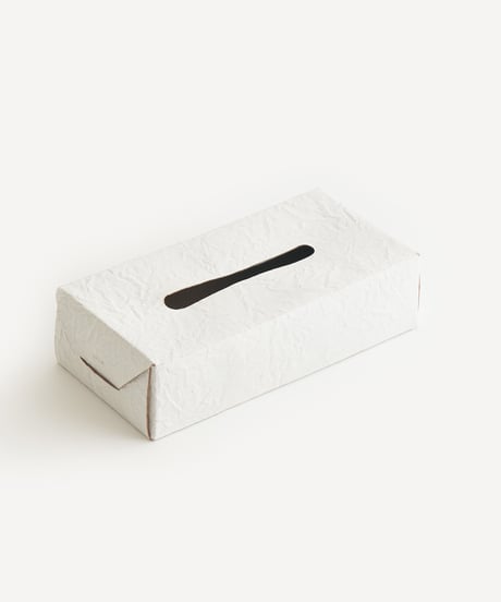 PAPER LEATHER TISSUE BOX CASE  ( WHITE )