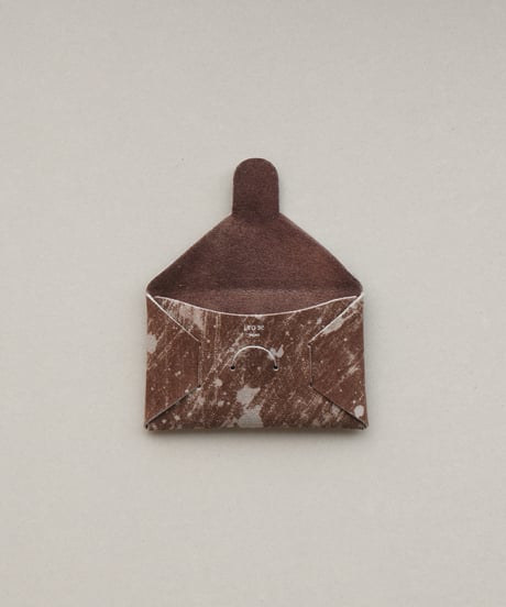 SEAMLESS ”BLEACHED LEATHER” CARD CASE　（BROWN x L.GRAY）