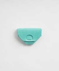 SEAMLESS "WAXED LEATHER" COIN CASE  ( ICE BLUE  )