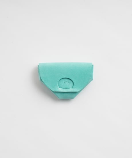 SEAMLESS "WAXED LEATHER" COIN CASE  ( ICE BLUE  )