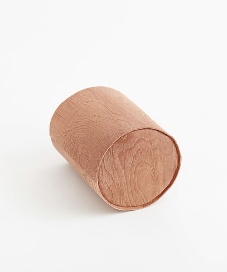 PLYWOOD LEATHER TRASH BASKET