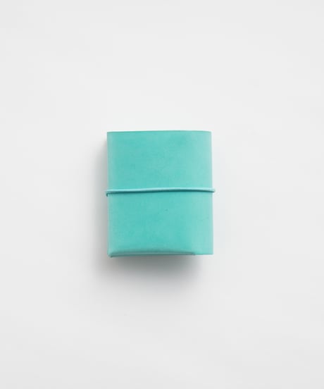 SEAMLESS "WAXED LEATHER" MINI WALLET-2 ( ICE BLUE )
