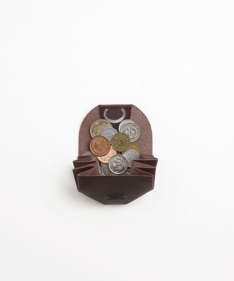SEAMLESS "CLASSIC LEATHER" COIN CASE  ( D.BROWN )