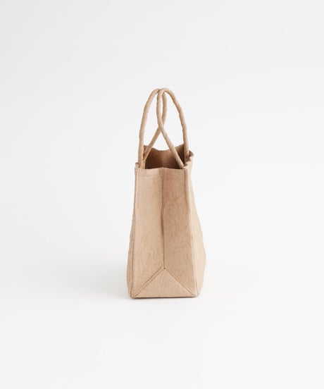 PAPER LEATHER TOTE BAG - S ( L.BROWN / BLACK )