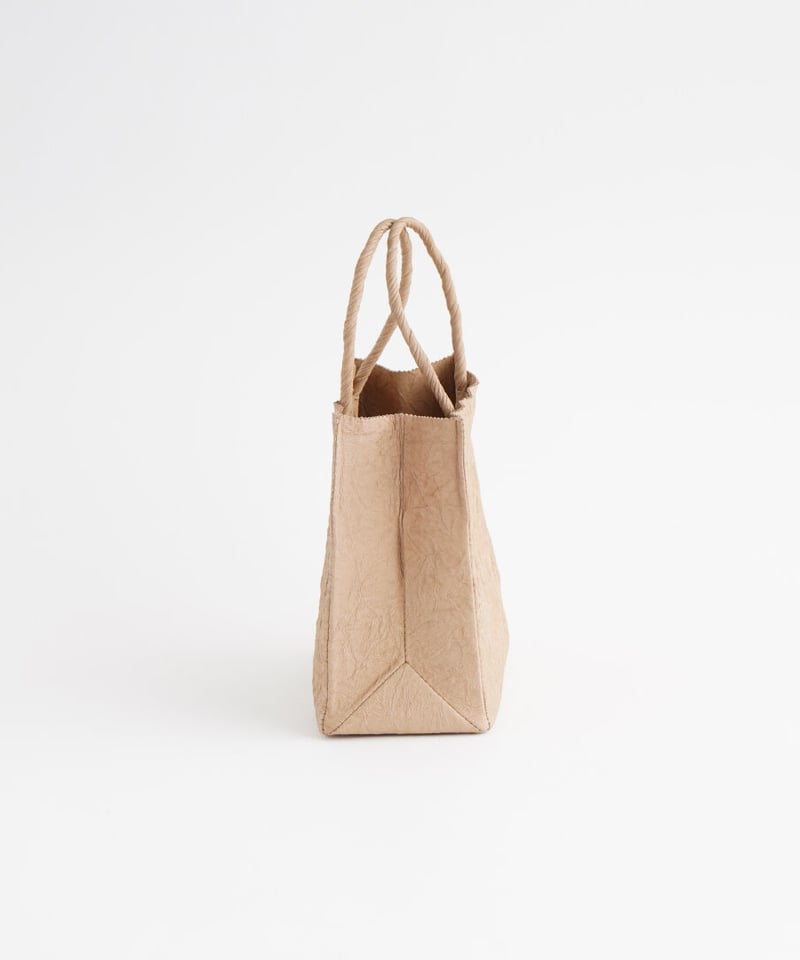 PAPER LEATHER TOTE BAG - S ( L.BROWN / BLACK )