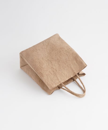 PAPER LEATHER TOTE BAG - M ( L.BROWN / BLACK )