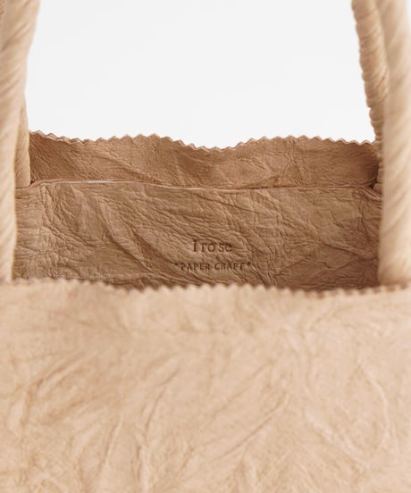PAPER LEATHER TOTE BAG - S ( L.BROWN / BLACK )