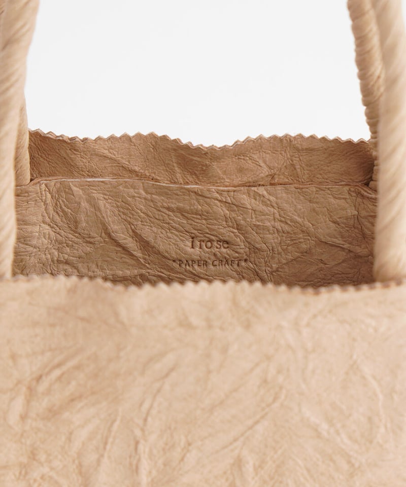 PAPER LEATHER TOTE BAG - S ( L.BROWN / BLACK )