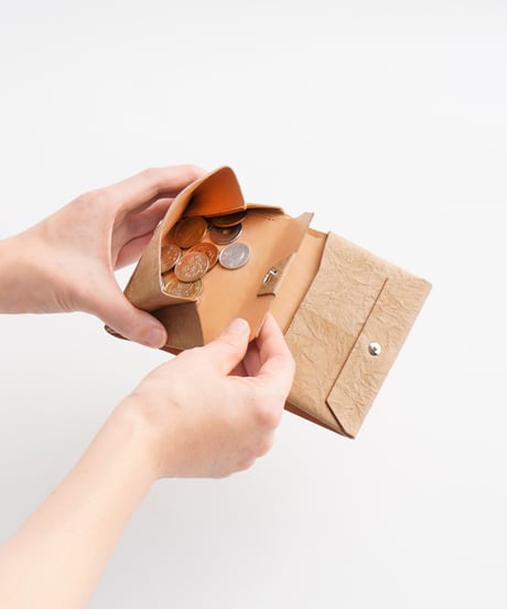 PAPER SHORT WALLET ( L.BROWN / BLACK )