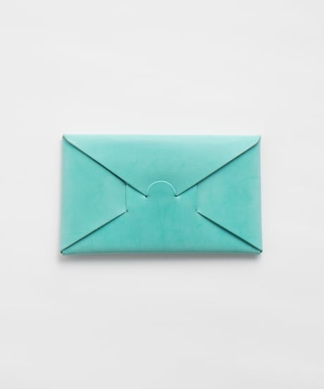 SEAMLESS "WAXED LEATHER" LONG WALLET  ( ICE BLUE  )