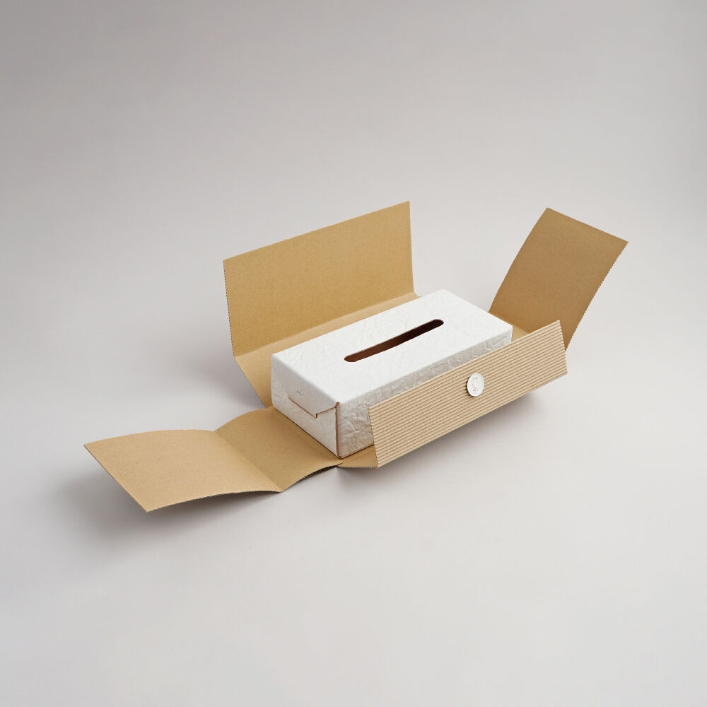 PAPER LEATHER TISSUE BOX CASE ( WHITE ) | i ro...