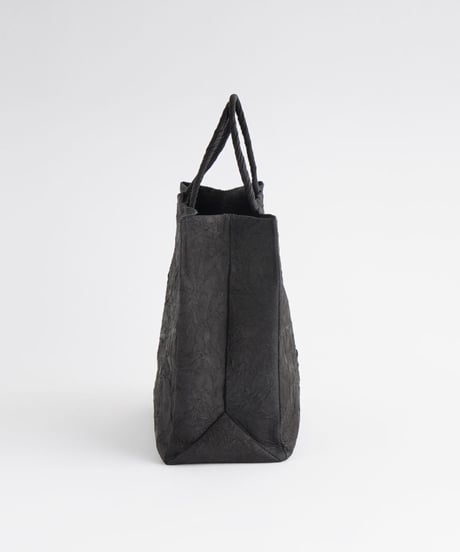 PAPER LEATHER TOTE BAG - M ( L.BROWN / BLACK )