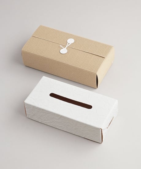PAPER LEATHER TISSUE BOX CASE  ( WHITE )