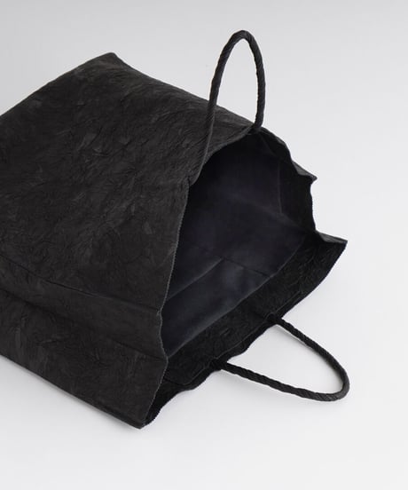 PAPER LEATHER TOTE BAG - L ( L.BROWN / BLACK )