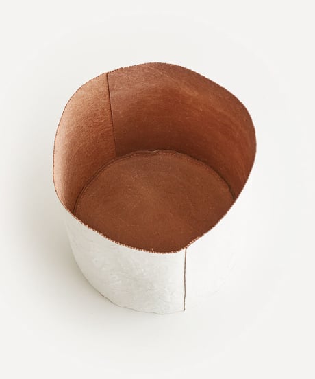PAPER LEATHER TRASH BASKET  ( WHITE )