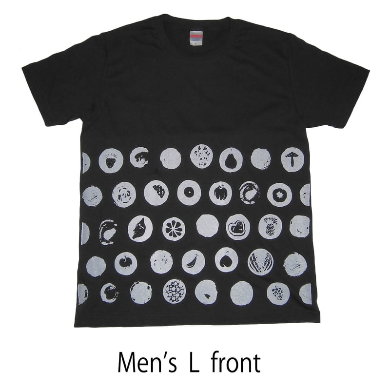 果実水玉Tシャツ 墨色 メンズ | ユキヨシ衣料｜楽しいTシャツを安価