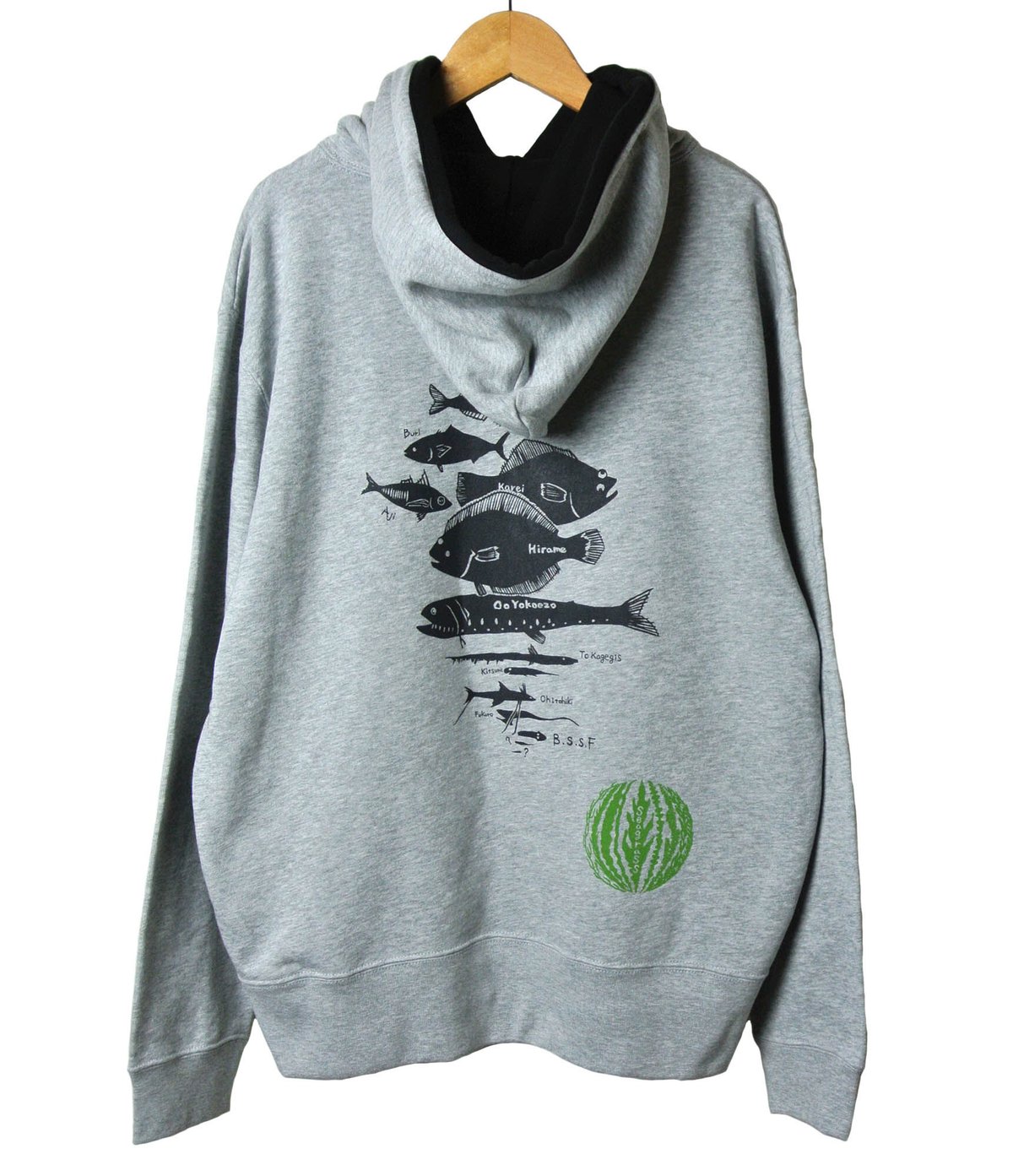水深別お魚パーカー ミックスグレー（レターパックプラス発送
