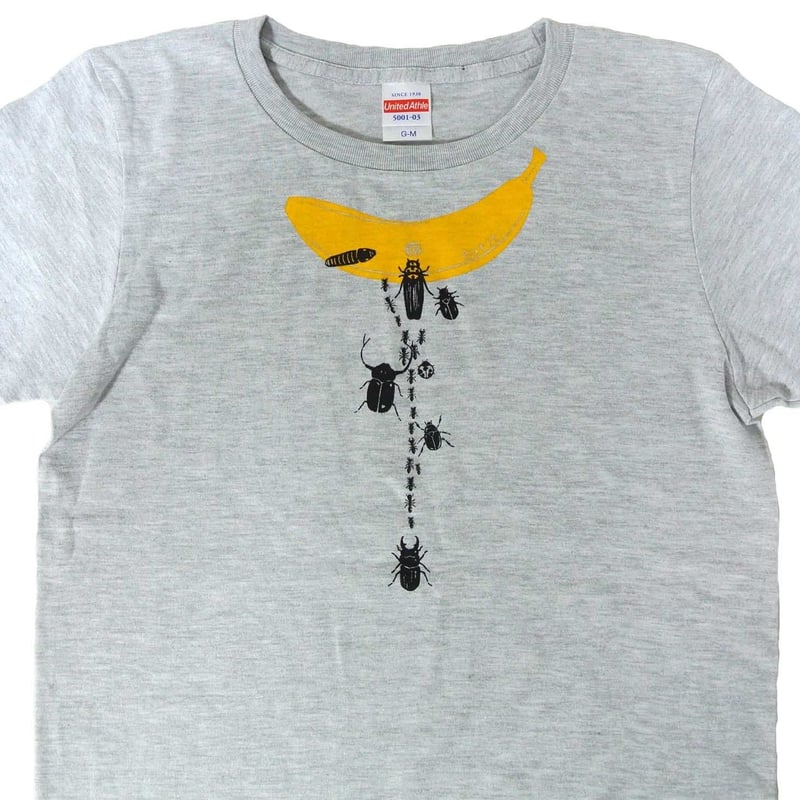 バナナ虫Tシャツ アッシュ レディース | ユキヨシ衣料｜楽しい