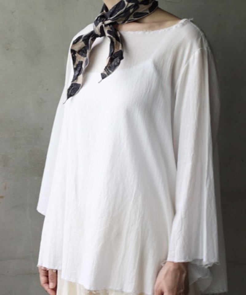 cavane キャヴァネ　モチーフつなぎストール　ホワイト150cm×95cm cavane キャヴァネ / Scarf Linen&Cotton limited スカーフ