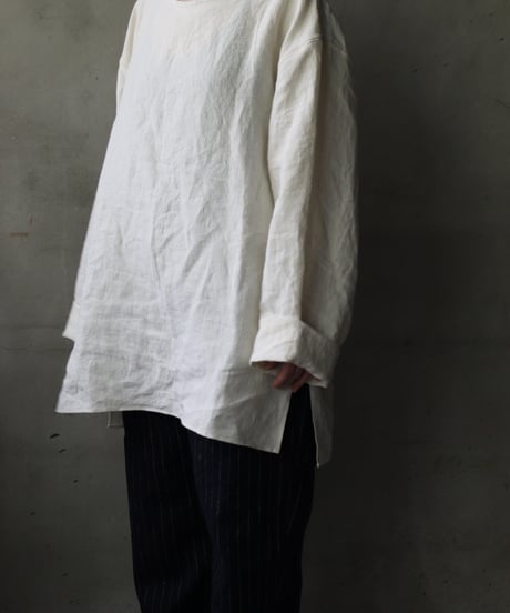 klauseクロイゼ / Sun-dried Linen C.S Shirt Middle Lengthシャツ/ kla-25011