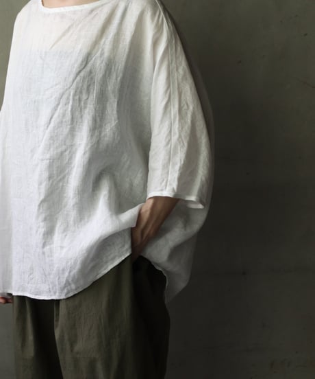 cavane キャヴァネ / Tunic half-sleeve Linen100シャツ / ca-25112