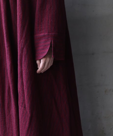 cavane キャヴァネ /  Neckline switching dress wool100ワンピース / ca-25172