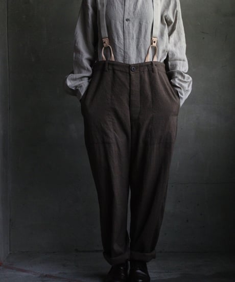 cavane キャヴァネ / Over pants with suspenders Woolパンツ / ca-24213
