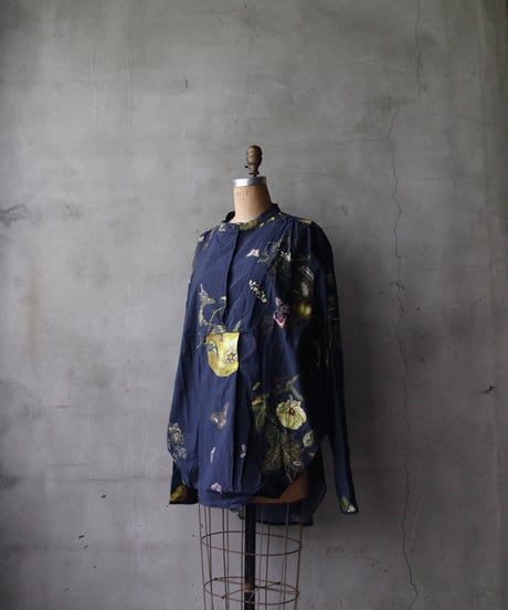 ALEKSANDR MANAMISアレクサンダーマナミ/ NATURA BLEU WIDE PLACKET SHIRTプルオーバーシャツ/ am-25014