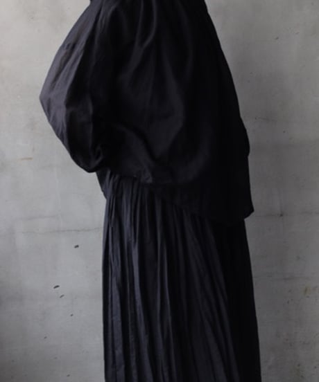 cavane キャヴァネ / Pull-over blouse with tie Silk & Cotton100ブラウス / ca-26034