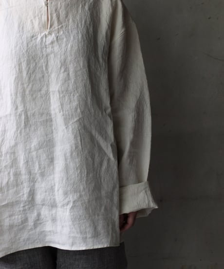 klauseクロイゼ / Sun-dried Linen C.S Slit Neck Shirtシャツ/ kla-25013