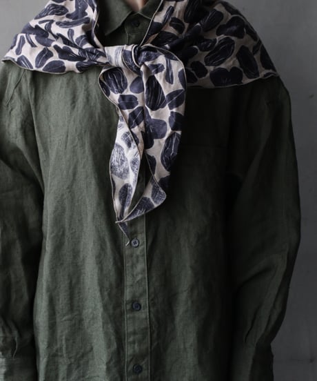 cavane キャヴァネ / Shirt-Dress Linen100硫化染めワンピース / ca-26019
