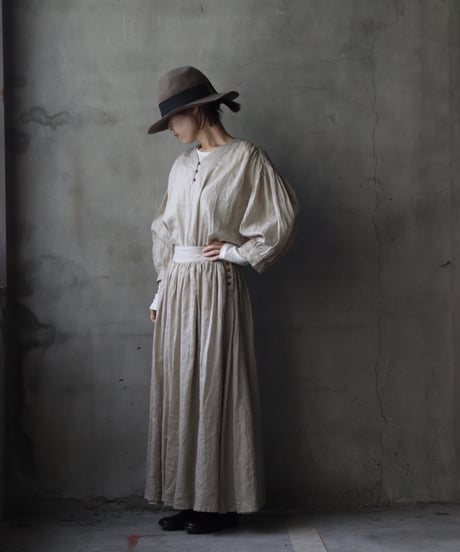 cavane キャヴァネ / Gathered skirt with side button linen100 スカート / ca-25150