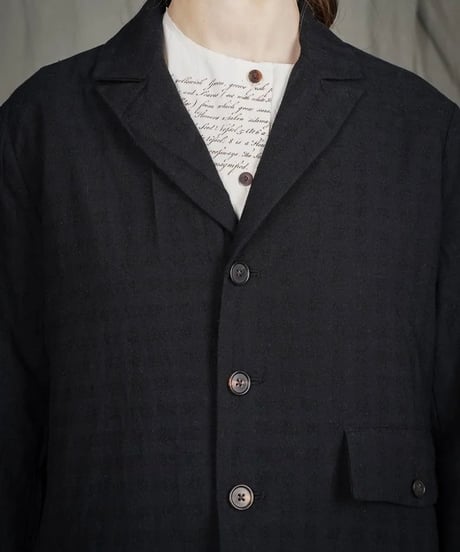 ALEKSANDR MANAMISアレクサンダーマナミ/ CROPPED WINTER COAT - CHECKED BLACKジャケットコート/ am-25021