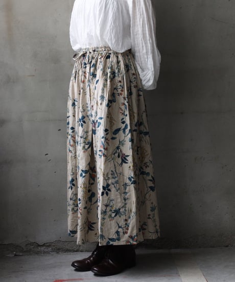 cavane キャヴァネ / Gatehered Petti Skirt linen&Cottonスカート/ ca-26049