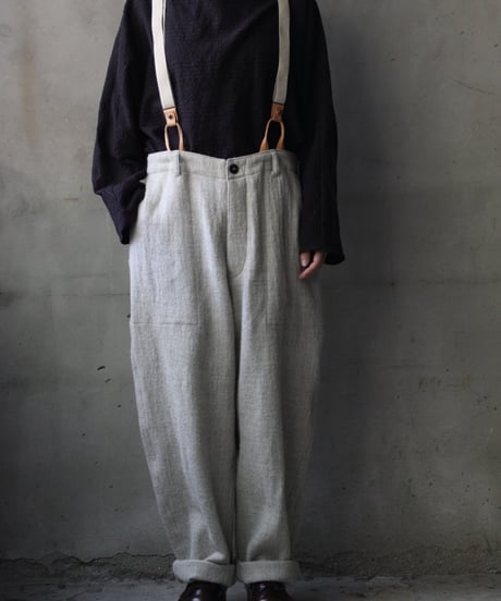 cavane キャヴァネ / Over-pants with suspender wool100パンツ / ca-25160