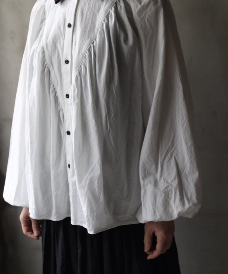 cavane キャヴァネ / Lace collar Raglan blouse Cotton