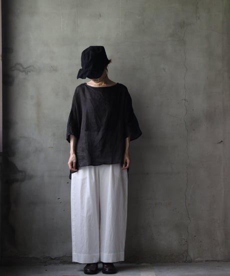 cavane キャヴァネ / Tunic half-sleeve Linen100シャツ / ca-25111
