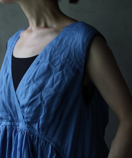 cavane キャヴァネ / Gathered dress linen100ワンピース / ca-25120