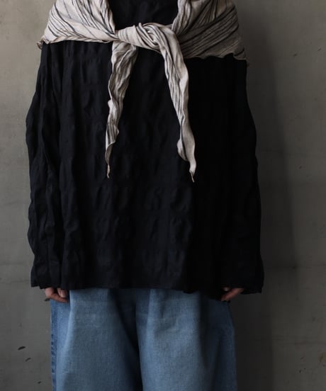 cavane キャヴァネ / Limited Scarf with tassel linen100スカーフ / ca-26040