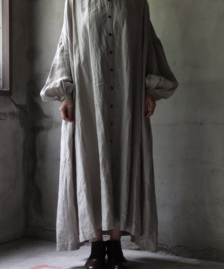 cavane キャヴァネ / Balloon sleeve dress linen100ワンピース / ca-25058