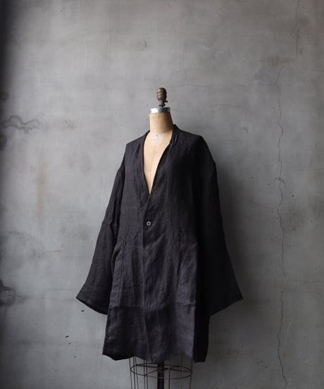 klauseクロイゼ / Gown Middle Lenght French Linen Glen Check / kla-26014