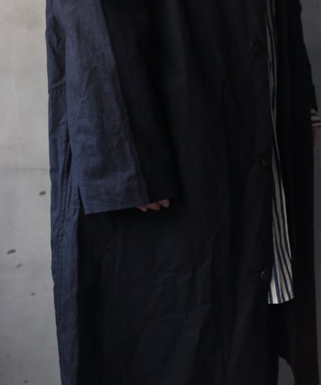 cavane キャヴァネ / Round-Coat Linen/Cotton100硫化染めコート / ca-26017