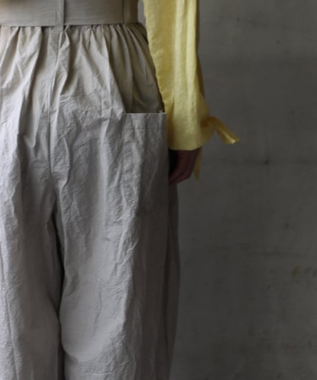 cavane キャヴァネ / Volume Wide Pants with Belt Cotton&Linenパンツ/ ca-26064