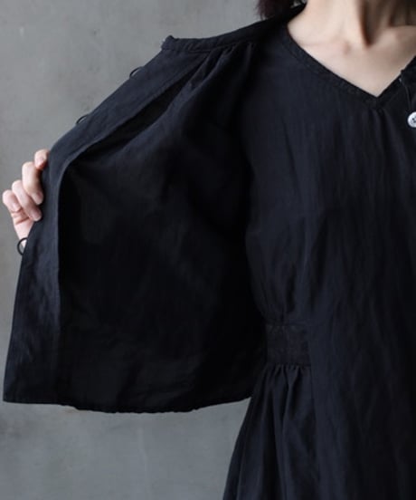 cavane キャヴァネ / Balloon sleeve over-shirt Linen&Cotton100ブラウス/ ca-26032