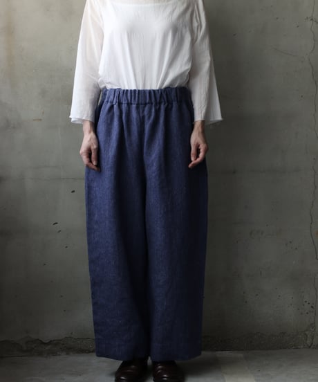 cavane キャヴァネ / Denim Wide TrousersⅡ Linen&Woolパンツ/ca-25057