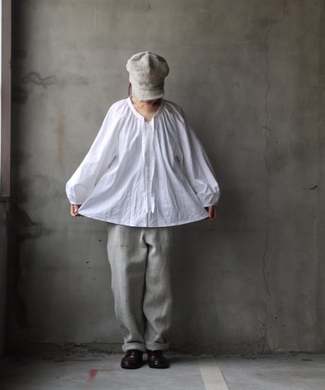 cavane キャヴァネ / Raglan puff-sleeve blouse Jacquardブラウス / ca-26021