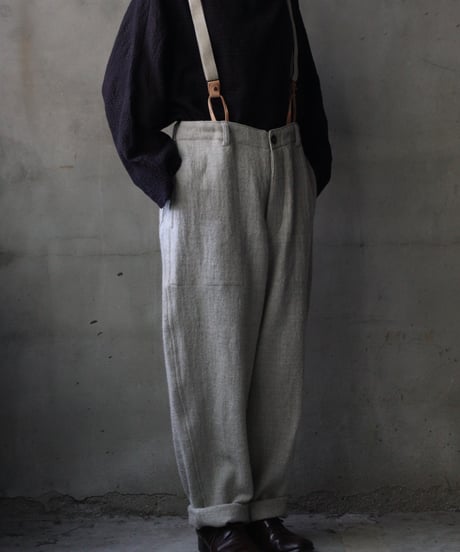 cavane キャヴァネ / Over-pants with suspender wool100パンツ / ca-25160