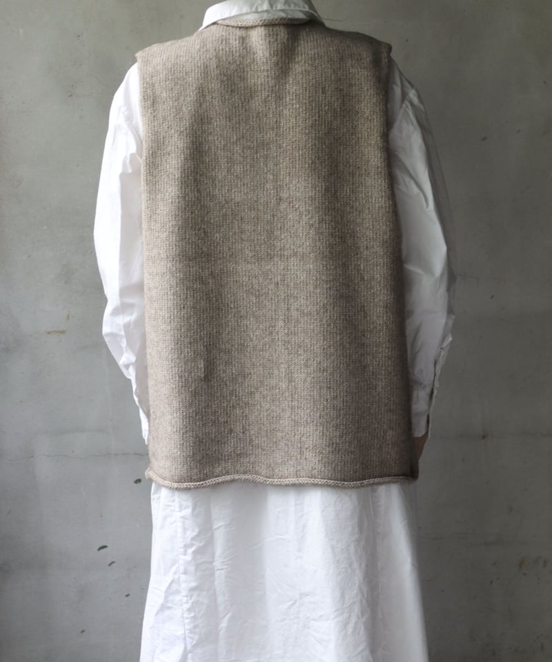 Bergfabel バーグファベル / Handmade vest cardiganヤク/ B...