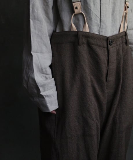 cavane キャヴァネ / Over pants with suspenders Woolパンツ / ca-24213